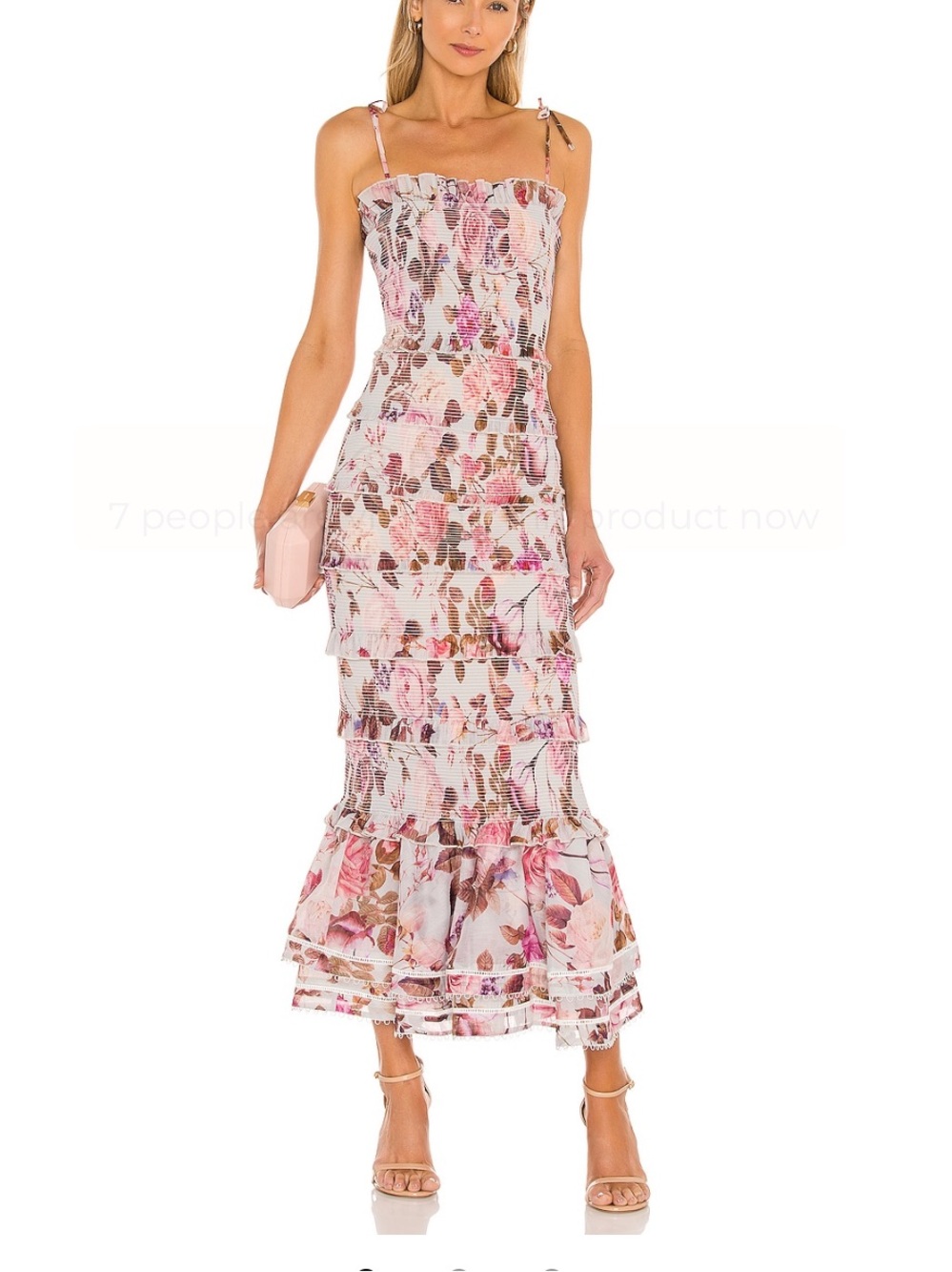 V. Chapman Pink Floral Tiered Sundress